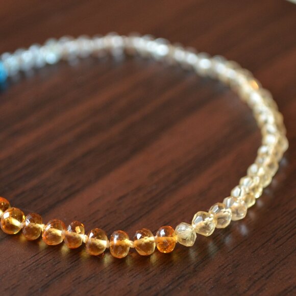 Citrine and Aquamarine Gemstone Bracelet - Picture 7 of 9